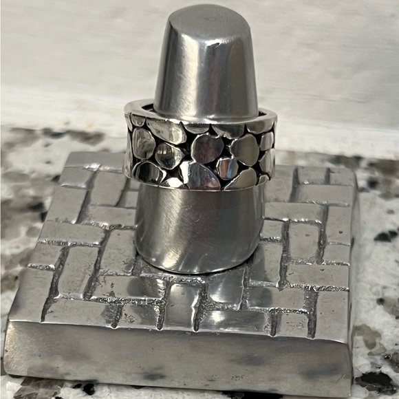 Vintage Sterling Silver Polished River Rocks or Pebble style Ring Size 6 - Picture 5 of 6